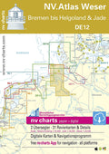 DE 12 NV. Atlas Weser sjøkart papir og digital for navigasjon