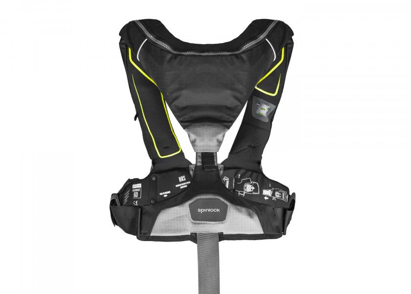 Deckvest 6D automatvest 170N grå/svart med sele LED-blitslys