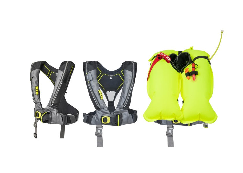 Deckvest 6D automatvest 170N med HRS system blå/svart bakside