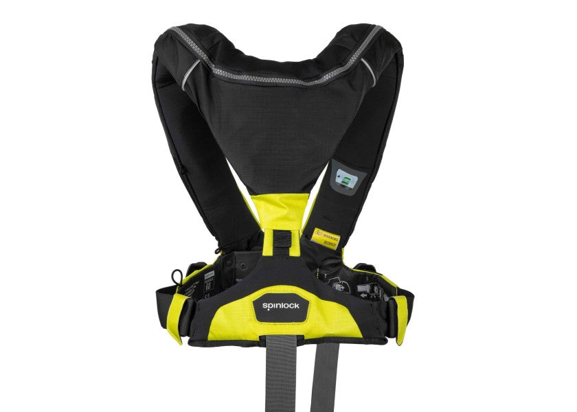 Deckvest 6D automatvest 170N med HRS system gul/svart detalj