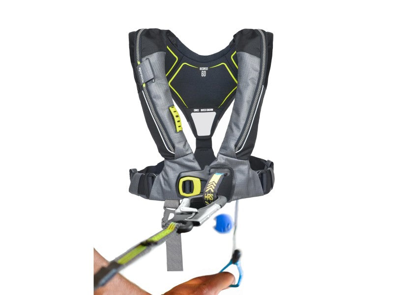 Signalfløyte på Deckvest 6D HRS automatvest 275N grå/svart