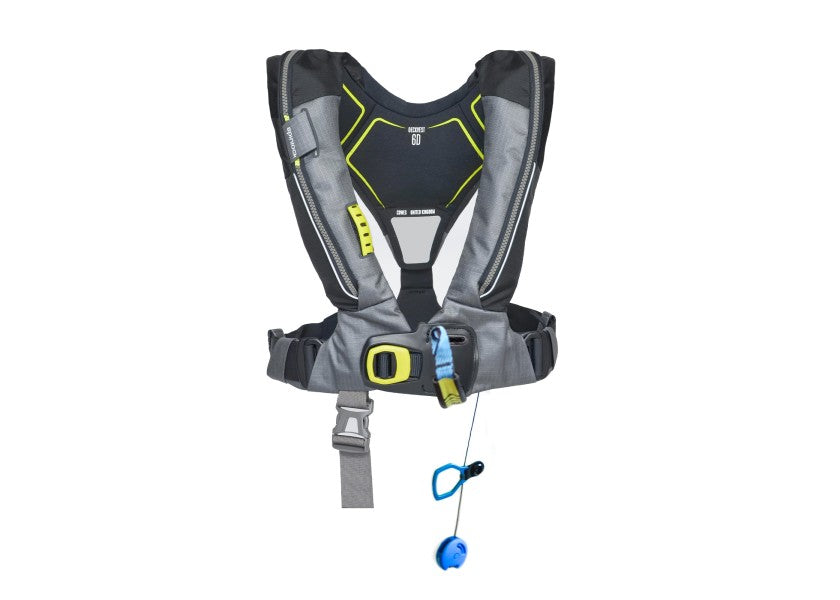 Sprayhette på Deckvest 6D HRS automatvest 275N grå/svart