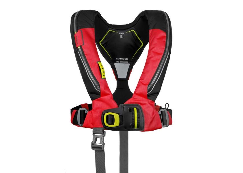 Deckvest 6D HRS automatvest 275N rød med sele detalj