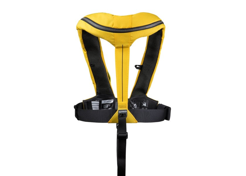 Deckvest Lite+ automatvest 170N gul med D-ring nærbilde