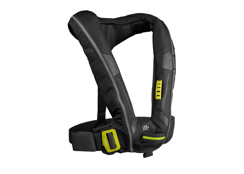 Deckvest Lite+ automatvest 275N sort polyester forfra