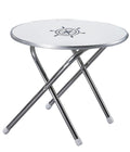 Dekksbord rundt 61 cm diameter aluminium sammenleggbart - Forma forfra