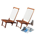 Dekksliggestol i teak sammenleggbar 75 x 38 x 69 cm - ARC Marine forfra