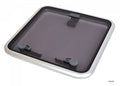 Dekksluke aluminium 556 x 556 mm røykgrå akryl trinnløs åpning Bavaria forfra