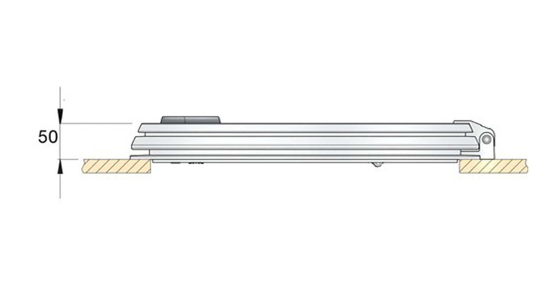 Dekksluke Libero 2032 L aluminium detalj av ramme og glass