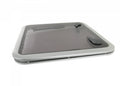 Dekksluke OPAL T60 aluminium 561 x 561 mm røykgrå akryl forfra