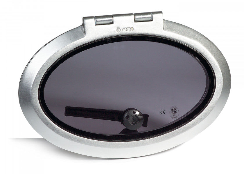 Dekksluke Serie 2000 oval aluminium RINA-sertifisert forfra