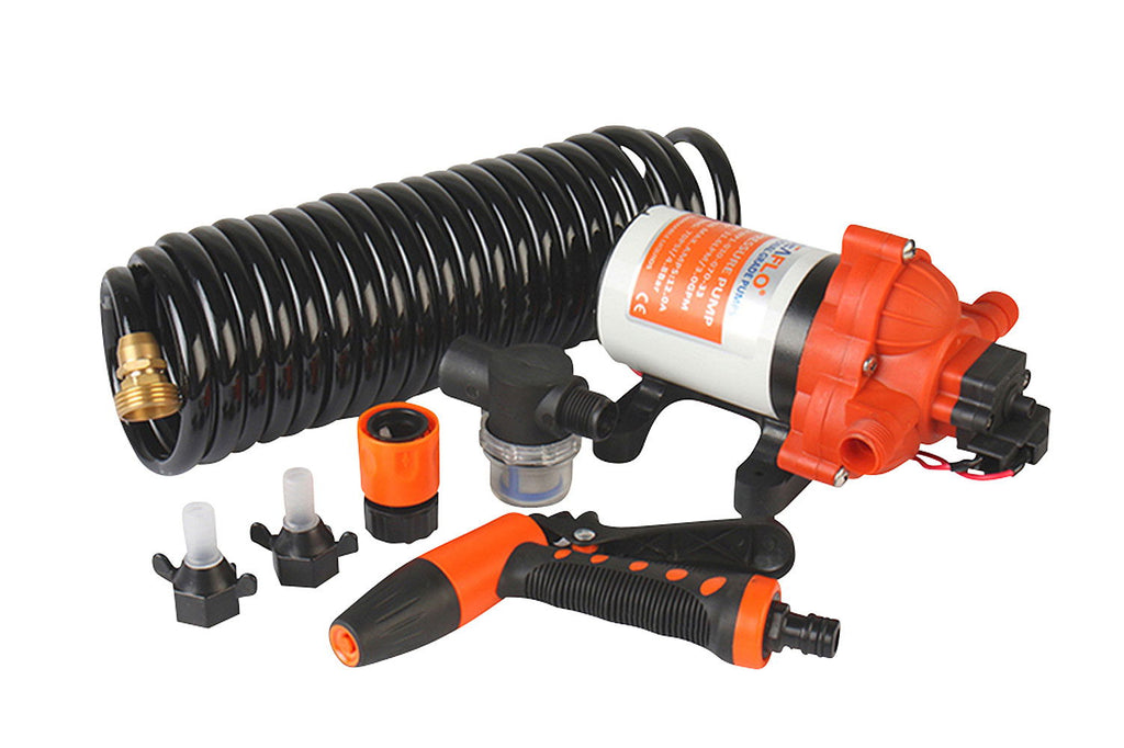 Dekksvaskepumpe 12V 11,6 l/min 3-kammer membranpumpe - Compass forfra