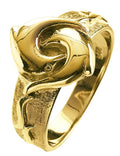 Delfin ring med bølgemotiv ringtopp 1,2 cm forfra