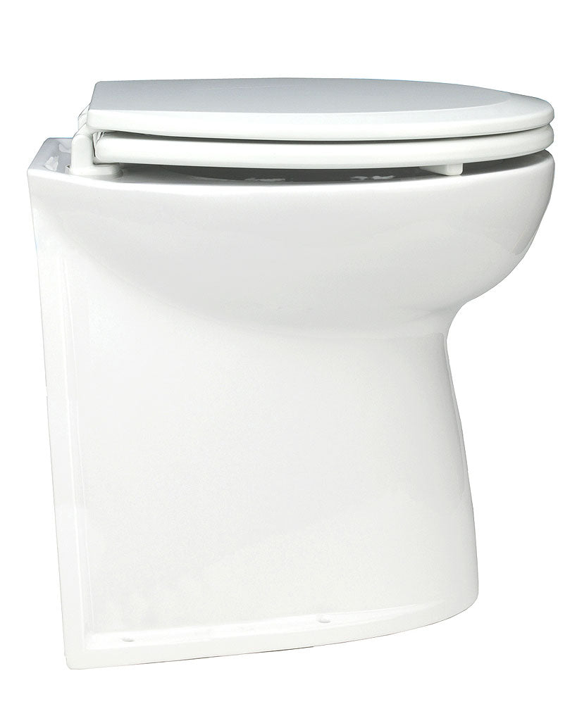 Deluxe Flush elektrisk toalett 14 tommer keramikk 12V sett forfra
