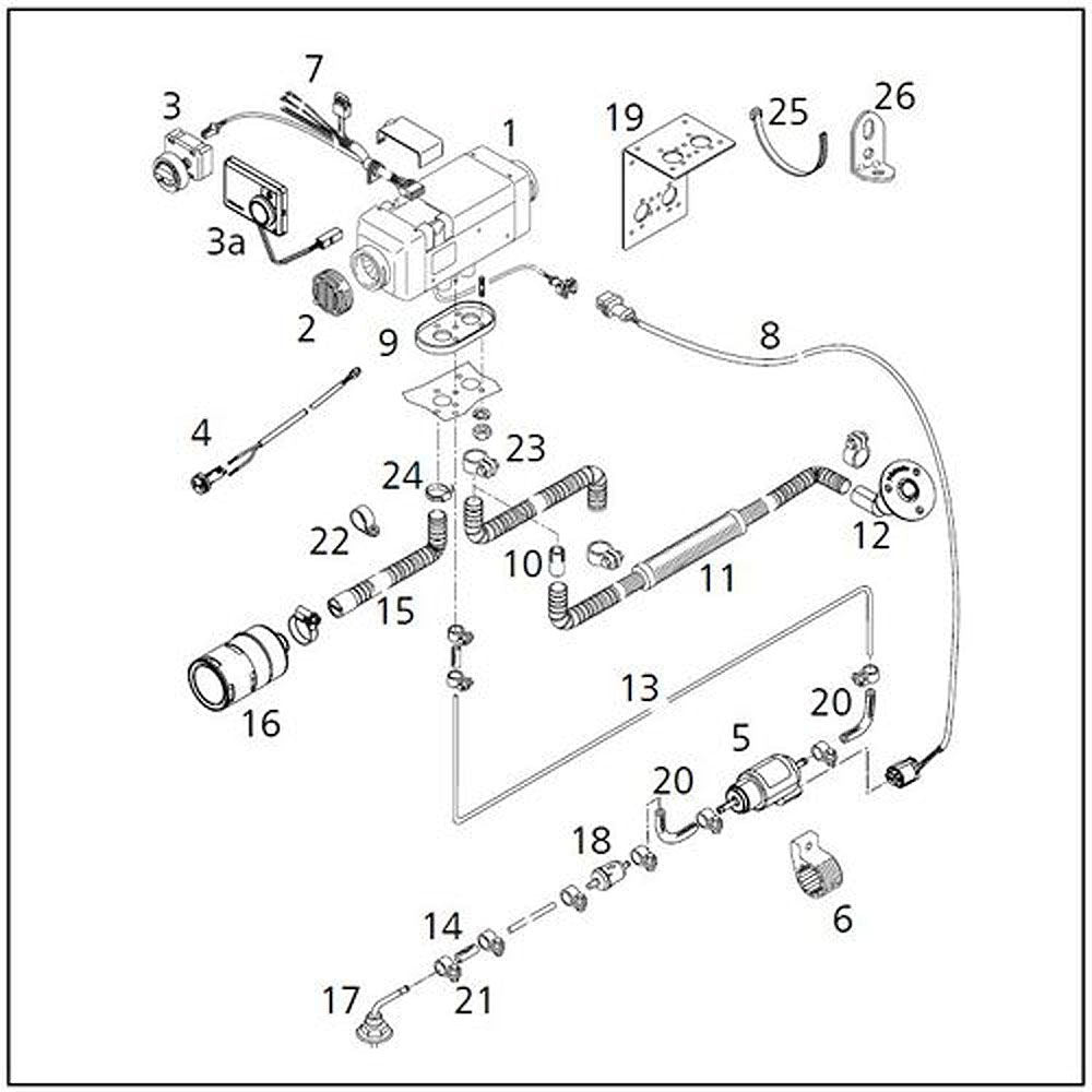 Dieselvarmer AirTop 2000 STC Standard 12V marin - Webasto detalj