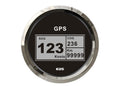 Digital GPS speedometer 85 mm rustfritt stål med COG-visning forfra
