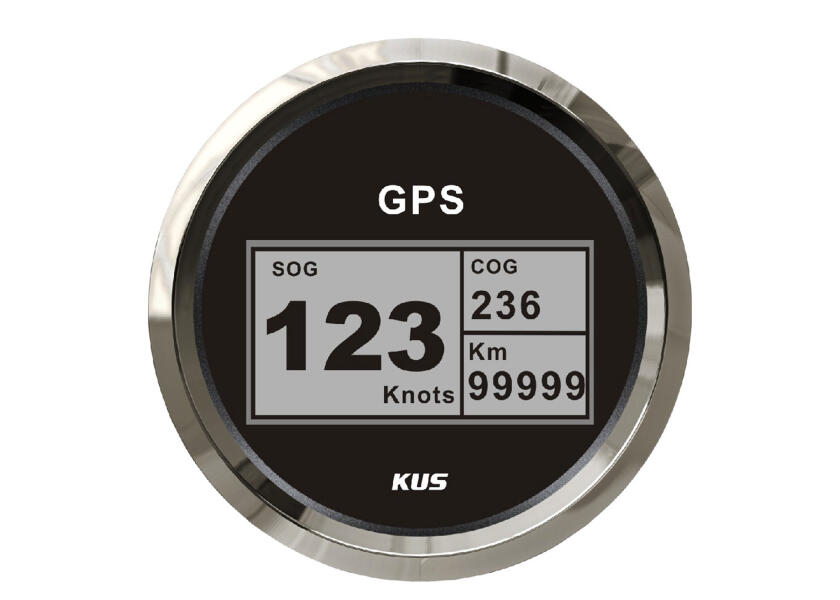 Digital GPS speedometer 85 mm rustfritt stål med COG-visning bakside