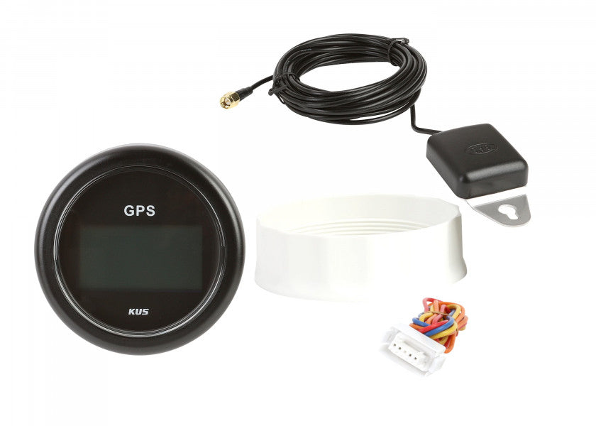Digital speedometer med GPS og kompass 85 mm sort 12V montert i båt