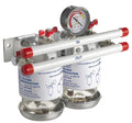 Dobbeltfilter med manometer for drivstoff - Vetus front