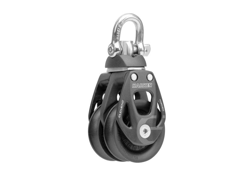 Dobbeltskivet blokk med svivel 45 mm glideleie Harken Element forfra