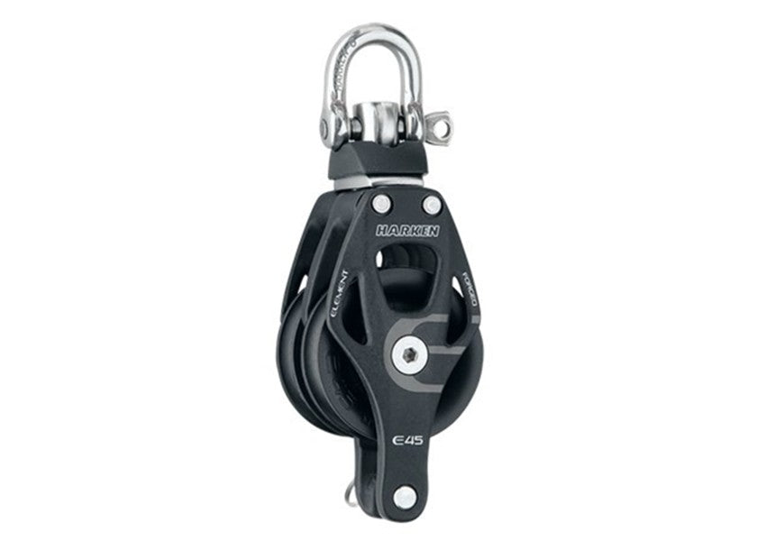 Dobbeltskivet blokk med svivel og bøyle 45 mm 875 kg - Harken Element detalj