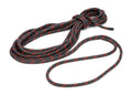 DOCK-FLEX fortoyningsline med oye antrasitt rod polyester dobbeltfletting forfra