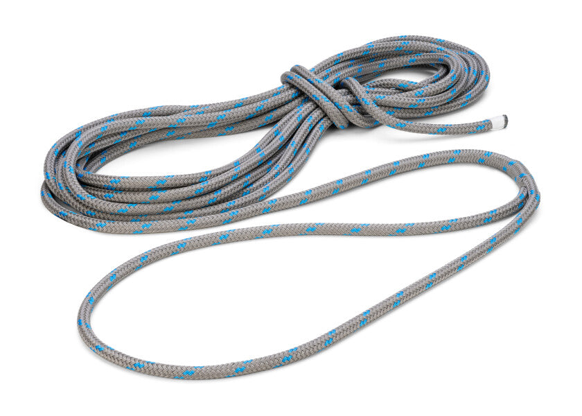 DOCK-FLEX fortøyningsline titan/blå polyester bakside