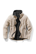 Doubleface fleecejakke dame 2-lags sherpa og polarfleece fra LINEA PRIMERO foran