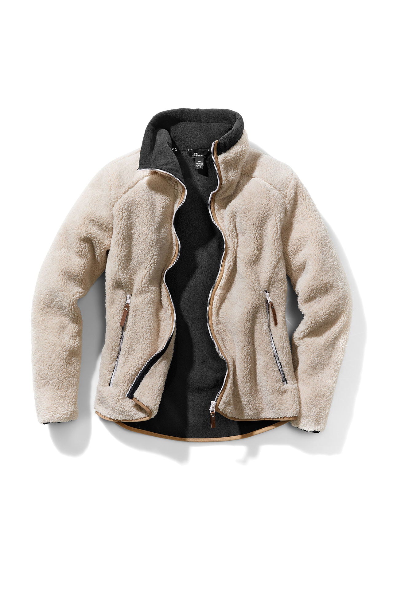 Doubleface fleecejakke dame 2-lags sherpa og polarfleece fra LINEA PRIMERO foran