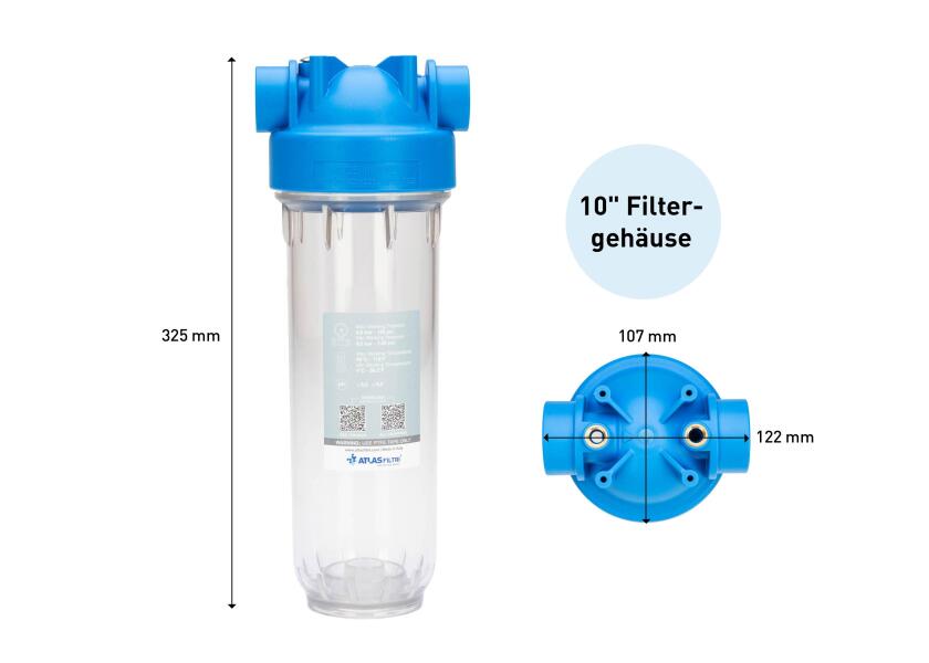 Filterhus og tilbehør Drikkevannsfilter 600 l/t 10" aktivkull 5 mikron - Atlas