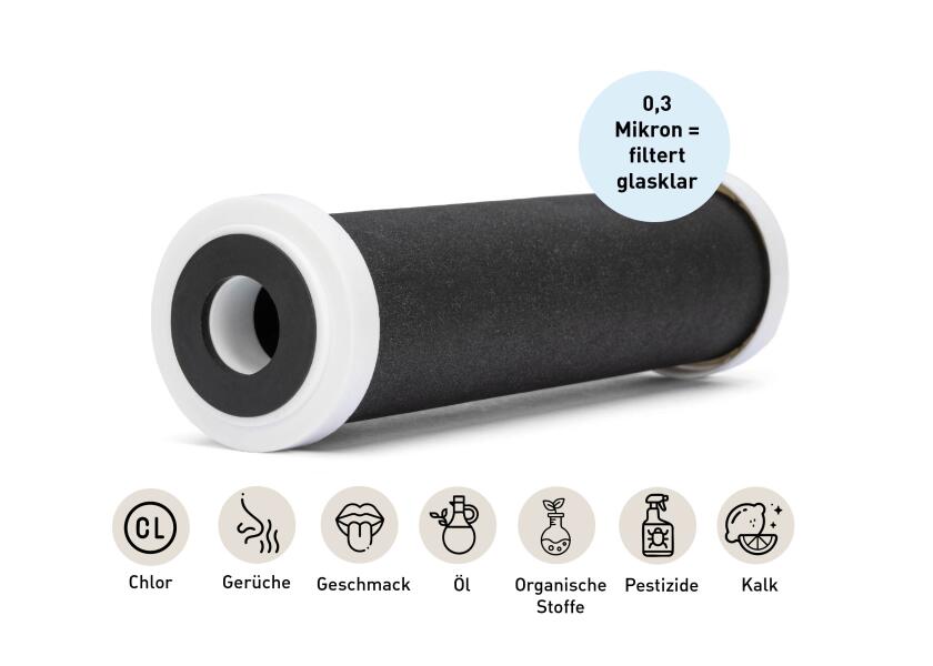 Detalj av finfilter på Drikkevannsfilter-sett 300 l/t 10" dobbelt hus