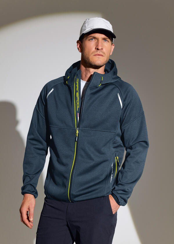 ECO TEC midlayer jakke herre navy softshell 3-lag fleece bakside