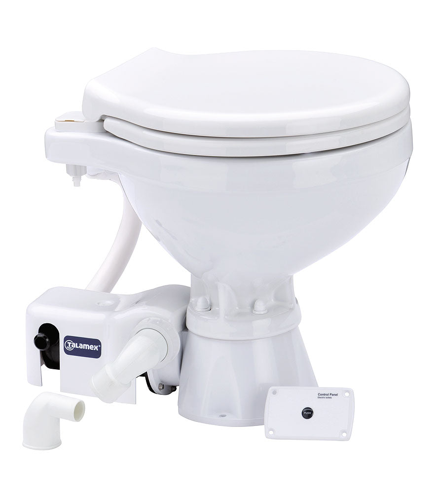 Elektrisk toalett 12V keramikk 373 x 345 x 475 mm 10 kg - Talamex forfra
