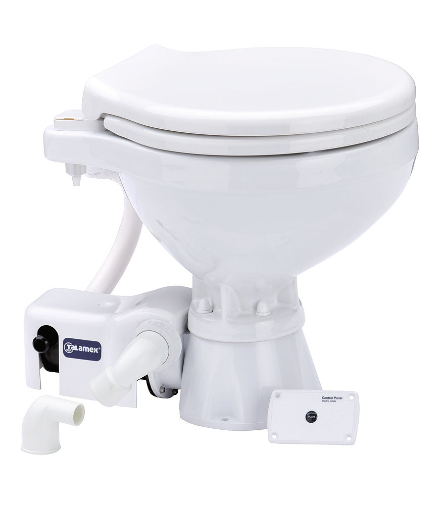 Elektrisk toalett 24V keramikk 373 x 345 x 475 mm 10 kg - Talamex forfra
