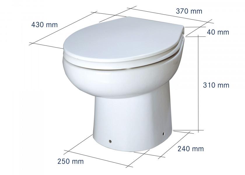 Elektrisk toalett 31 COMFORT 12V med magnetventil ferskvann bakside