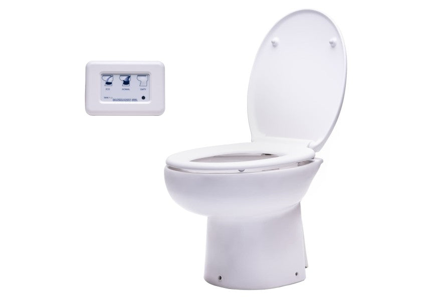 Elektrisk toalett 31 LUXE 12V med e-ventil lav modell - SANIMARIN forfra