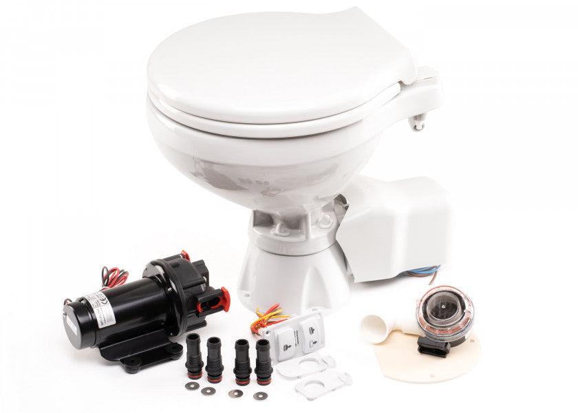 Detalj av Elektrisk toalett AquaT Silent 12V