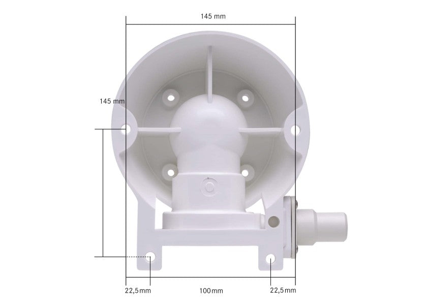 Elektrisk toalett AquaT Standard 12V standardstørrelse sjøvann - Johnson Pump sideprofil
