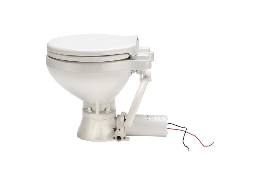 Elektrisk toalett AquaT Standard 12V standardstørrelse sjøvann - Johnson Pump i bruk
