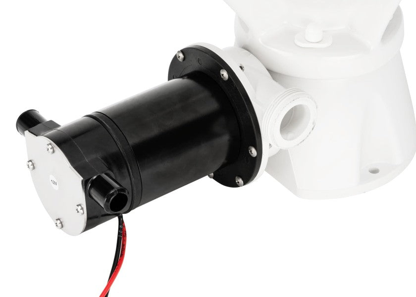 Elektrisk toalett EVOLUTION 24V komfortstørrelse porselen soft-close fra siden
