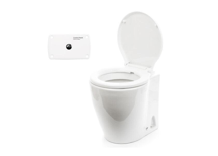 Elektrisk toalett LAGUNA 12V standard sjøvannsspyling forfra