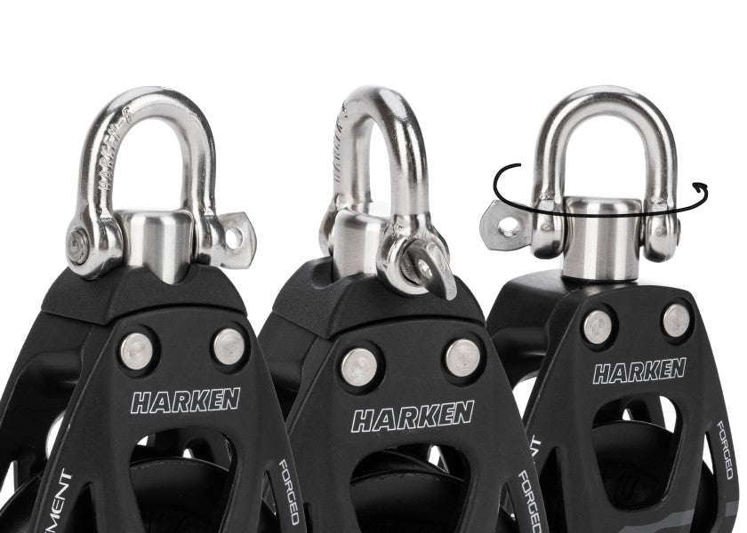 Nærbilde av Element enkelblokk med svivel 60 mm glideleie 1100 kg - HARKEN