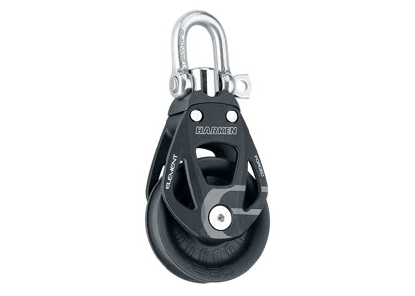Element enkelblokk med svivel 80 mm glideleie forfra