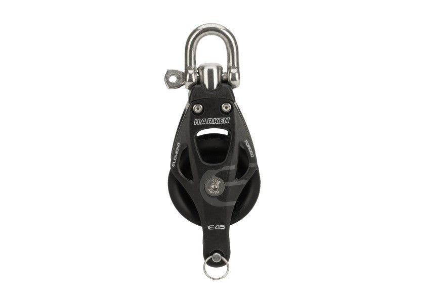 Element enkelblokk med svivel og bøyle 45 mm 700 kg glideleie - HARKEN bakside