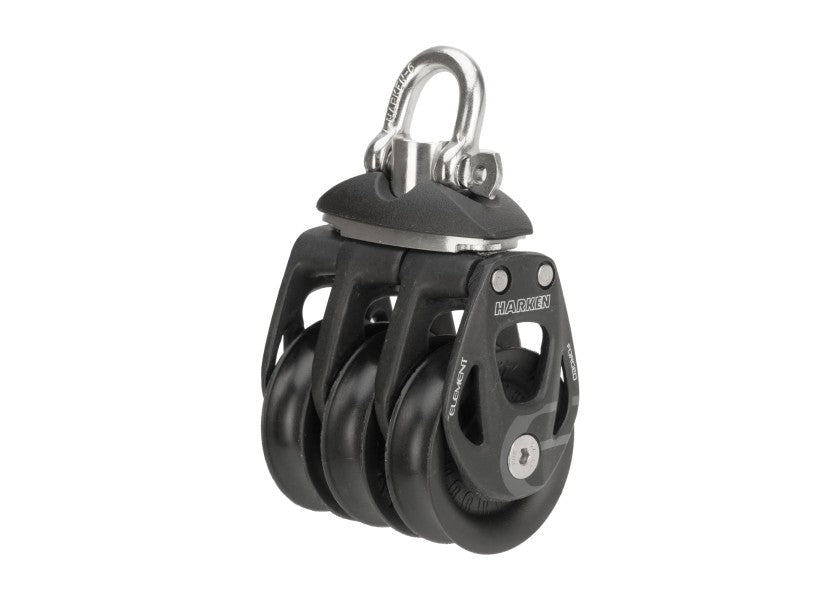Element treskivet blokk med svivel 45 mm glideleie forfra