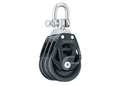 Element treskivet blokk med svivel 60 mm glideleie - forfra