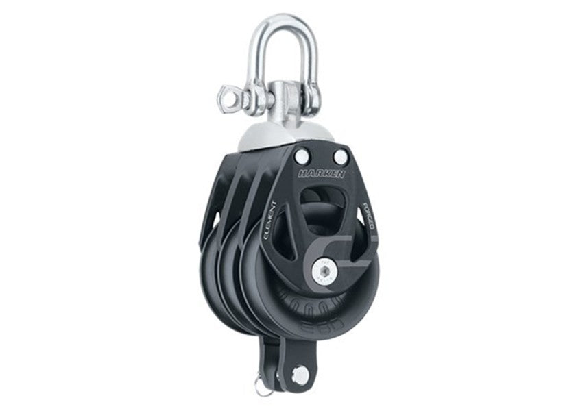 Element treskivet blokk med svivel og bøyle 60 mm 1650 kg forfra
