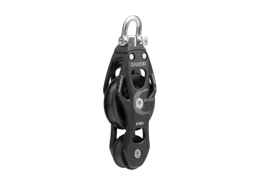Element violinblokk med svivel 60 mm glideleie 1100 kg - HARKEN forfra