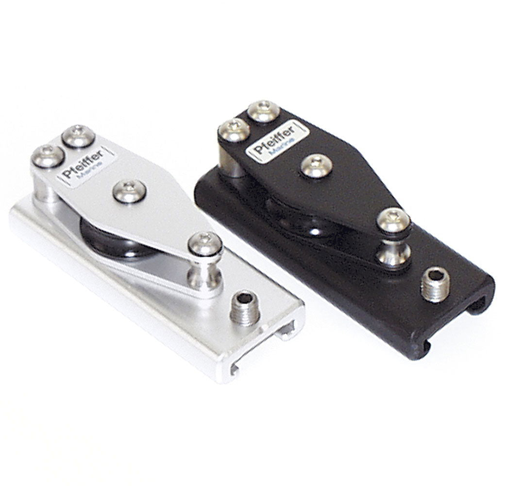Endestykke for genuaskinne 25 x 4 mm med rulle - Pfeiffer Marine forfra