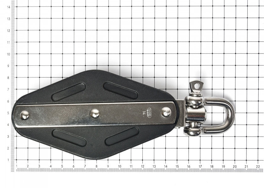 Enkelblokk med svivel og underbøyle 14 mm glidelager 625 kg - Sprenger bakside